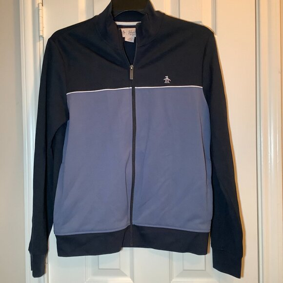 Penguin by Munsingwear Men Blue Zip up Sweatshirt - Picture 2 of 4